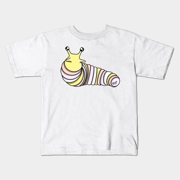 Pangender Pride Fidget Slug Kids T-Shirt by SentABearToSpace 